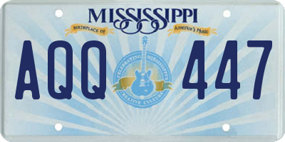 MS license plate AQQ447
