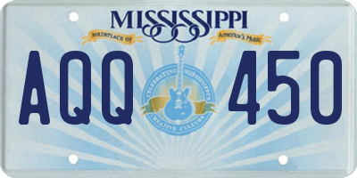 MS license plate AQQ450