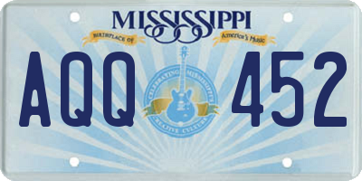 MS license plate AQQ452