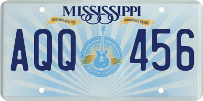 MS license plate AQQ456