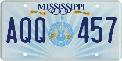 MS license plate AQQ457