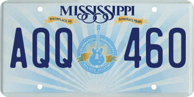 MS license plate AQQ460