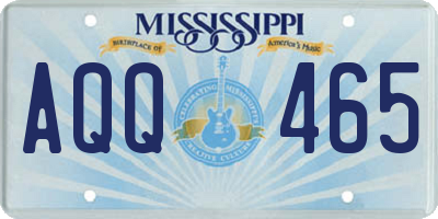 MS license plate AQQ465