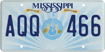 MS license plate AQQ466