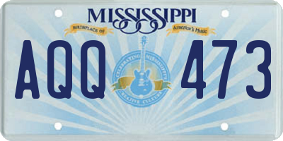 MS license plate AQQ473
