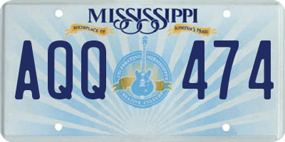 MS license plate AQQ474