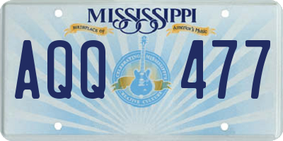 MS license plate AQQ477