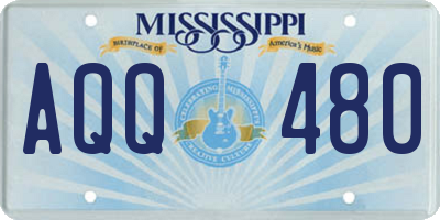 MS license plate AQQ480