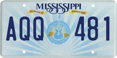 MS license plate AQQ481