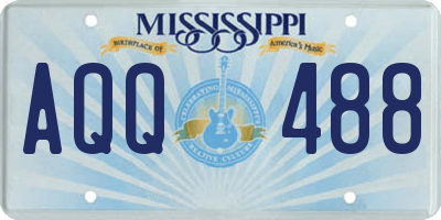 MS license plate AQQ488
