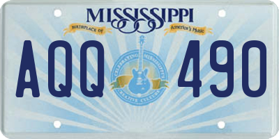MS license plate AQQ490