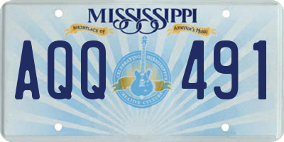 MS license plate AQQ491