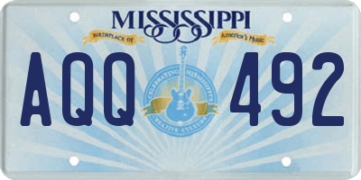 MS license plate AQQ492