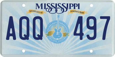 MS license plate AQQ497