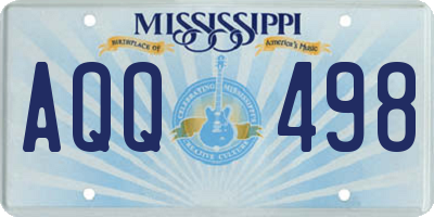 MS license plate AQQ498