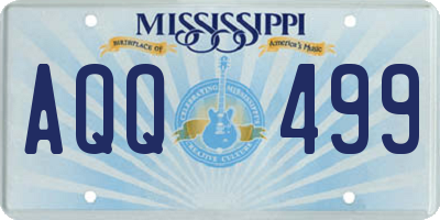 MS license plate AQQ499