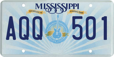 MS license plate AQQ501