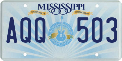 MS license plate AQQ503