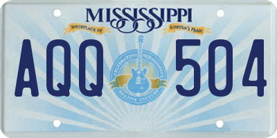 MS license plate AQQ504