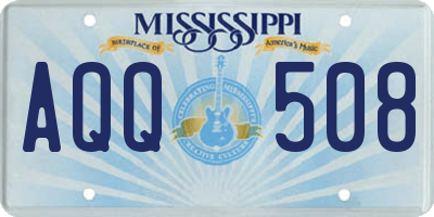 MS license plate AQQ508