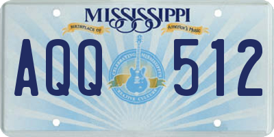 MS license plate AQQ512