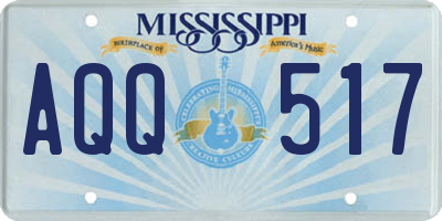 MS license plate AQQ517