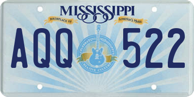 MS license plate AQQ522