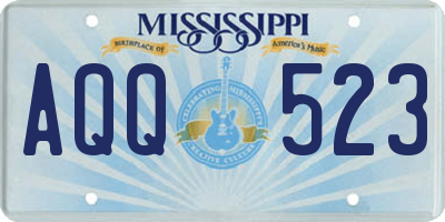 MS license plate AQQ523