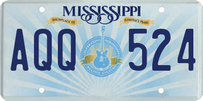 MS license plate AQQ524