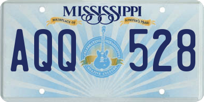 MS license plate AQQ528