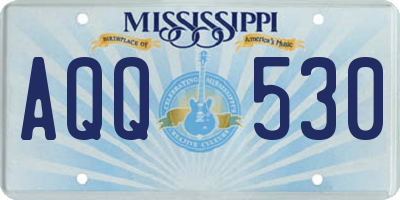 MS license plate AQQ530