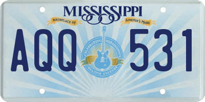 MS license plate AQQ531