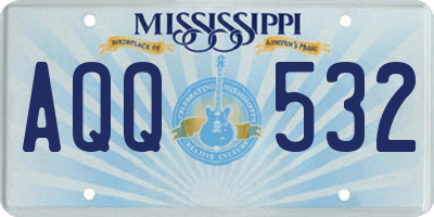 MS license plate AQQ532