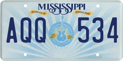 MS license plate AQQ534