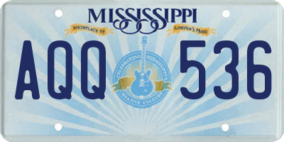 MS license plate AQQ536