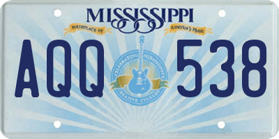 MS license plate AQQ538