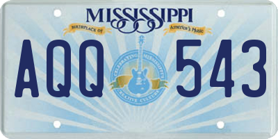 MS license plate AQQ543