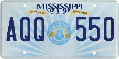 MS license plate AQQ550