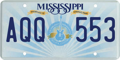 MS license plate AQQ553