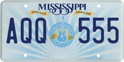 MS license plate AQQ555