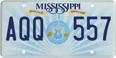 MS license plate AQQ557
