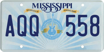 MS license plate AQQ558