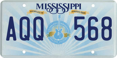MS license plate AQQ568