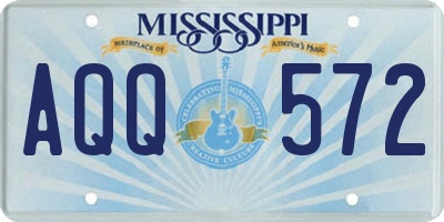 MS license plate AQQ572
