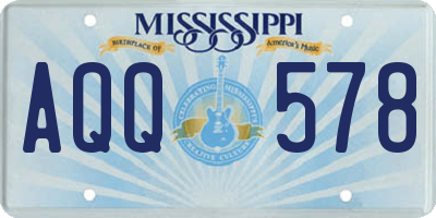 MS license plate AQQ578