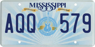 MS license plate AQQ579