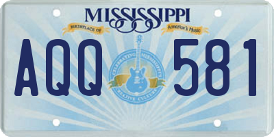 MS license plate AQQ581