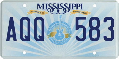 MS license plate AQQ583