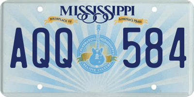 MS license plate AQQ584