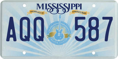 MS license plate AQQ587
